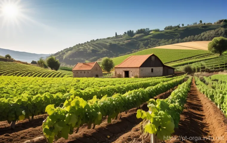 유기농업관리사 업무와 유기농 식품 인증 - Prompt 1: Lush Organic Farm in Southern Europe** 유기농업관리사 업무와 유기농 식품 인증 - Prompt 1: Lush Organic Farm in Southern Europe**