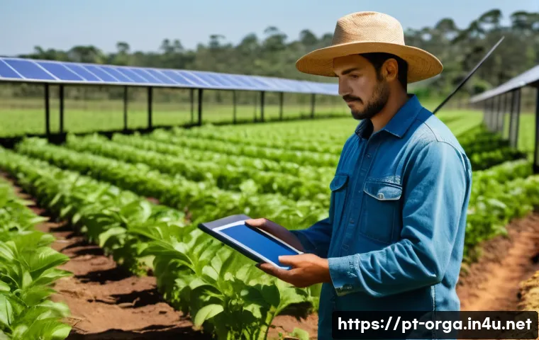 유기농업관리사 자격시험 최신 동향 - A detailed scene of a Brazilian organic farm showcasing sustainable agriculture practices: a diverse...